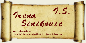 Irena Šiniković vizit kartica